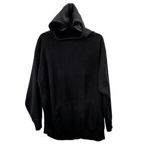 Joy Lab JoyLab Hoodie XS Black Oversized Scuba Funnel Neck Kangaroo Pocket